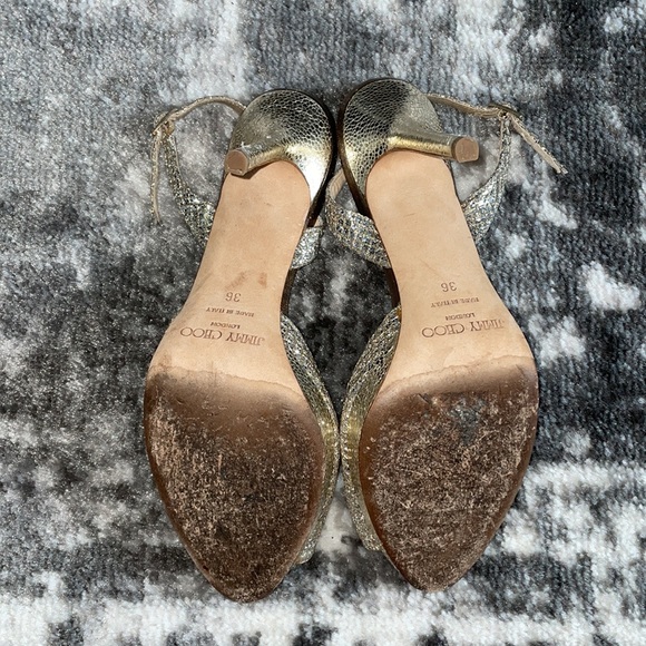 Jimmy Choo: Sparkly Gold Heels - Picture 3 of 6